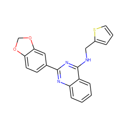 c1csc(CNc2nc(-c3ccc4c(c3)OCO4)nc3ccccc23)c1 ZINC000004266333