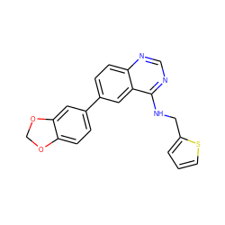 c1csc(CNc2ncnc3ccc(-c4ccc5c(c4)OCO5)cc23)c1 ZINC000004268083