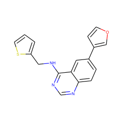 c1csc(CNc2ncnc3ccc(-c4ccoc4)cc23)c1 ZINC000004266448