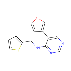 c1csc(CNc2ncncc2-c2ccoc2)c1 ZINC000004266212