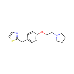 c1csc(Cc2ccc(OCCN3CCCC3)cc2)n1 ZINC000013805441