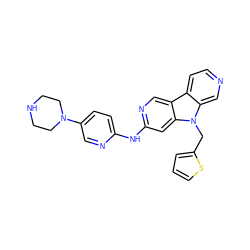 c1csc(Cn2c3cnccc3c3cnc(Nc4ccc(N5CCNCC5)cn4)cc32)c1 ZINC000169706731