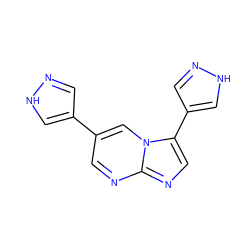 c1n[nH]cc1-c1cnc2ncc(-c3cn[nH]c3)n2c1 ZINC000053298395