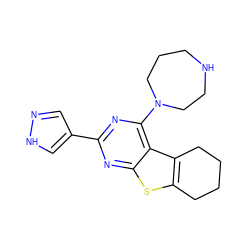 c1n[nH]cc1-c1nc(N2CCCNCC2)c2c3c(sc2n1)CCCC3 ZINC000223691658