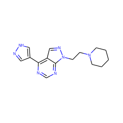 c1nc(-c2cn[nH]c2)c2cnn(CCN3CCCCC3)c2n1 ZINC000207175349