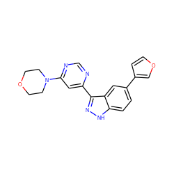 c1nc(-c2n[nH]c3ccc(-c4ccoc4)cc23)cc(N2CCOCC2)n1 ZINC000225559314