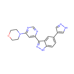 c1nc(-c2n[nH]c3ccc(-c4cn[nH]c4)cc23)cc(N2CCOCC2)n1 ZINC000225528982