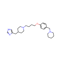 c1nc(CC2CCN(CCCCOc3ccc(CN4CCCCC4)cc3)CC2)c[nH]1 ZINC000028570799