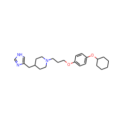 c1nc(CC2CCN(CCCOc3ccc(OC4CCCCC4)cc3)CC2)c[nH]1 ZINC000028570703