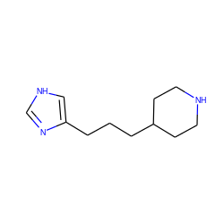 c1nc(CCCC2CCNCC2)c[nH]1 ZINC000013530263