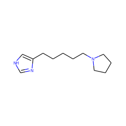 c1nc(CCCCCN2CCCC2)c[nH]1 ZINC000013685917