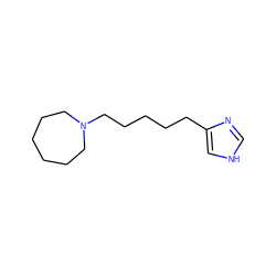 c1nc(CCCCCN2CCCCCC2)c[nH]1 ZINC000013685924