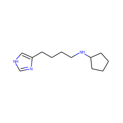 c1nc(CCCCNC2CCCC2)c[nH]1 ZINC000013685840