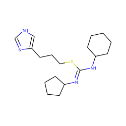 c1nc(CCCS/C(=N\C2CCCC2)NC2CCCCC2)c[nH]1 ZINC000073195641