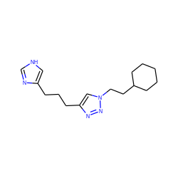 c1nc(CCCc2cn(CCC3CCCCC3)nn2)c[nH]1 ZINC000066114474