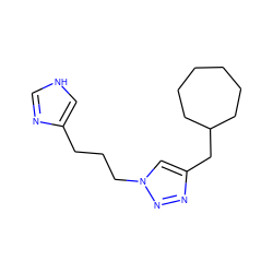 c1nc(CCCn2cc(CC3CCCCCC3)nn2)c[nH]1 ZINC000066112817