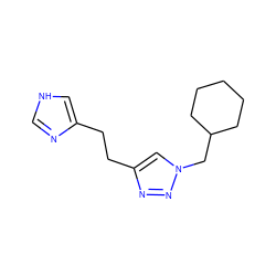 c1nc(CCc2cn(CC3CCCCC3)nn2)c[nH]1 ZINC000066114473