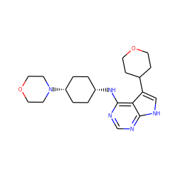 c1nc(N[C@H]2CC[C@@H](N3CCOCC3)CC2)c2c(C3CCOCC3)c[nH]c2n1 ZINC001772584280