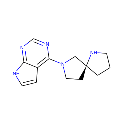 c1nc(N2CC[C@@]3(CCCN3)C2)c2cc[nH]c2n1 ZINC000143884083