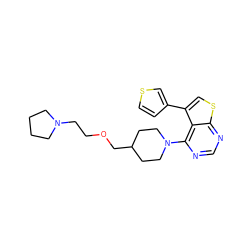 c1nc(N2CCC(COCCN3CCCC3)CC2)c2c(-c3ccsc3)csc2n1 ZINC000146406944