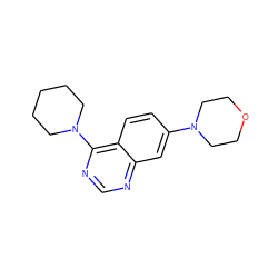 c1nc(N2CCCCC2)c2ccc(N3CCOCC3)cc2n1 ZINC000199135069