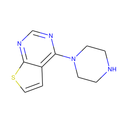 c1nc(N2CCNCC2)c2ccsc2n1 ZINC000012954996