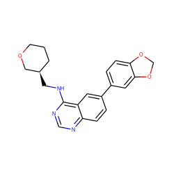 c1nc(NC[C@@H]2CCCOC2)c2cc(-c3ccc4c(c3)OCO4)ccc2n1 ZINC000066166561