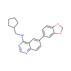 c1nc(NCC2CCCC2)c2cc(-c3ccc4c(c3)OCO4)ccc2n1 ZINC000064466112