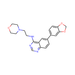 c1nc(NCCN2CCOCC2)c2cc(-c3ccc4c(c3)OCO4)ccc2n1 ZINC000033362329