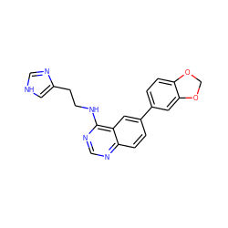 c1nc(NCCc2c[nH]cn2)c2cc(-c3ccc4c(c3)OCO4)ccc2n1 ZINC000036382585