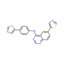 c1nc(Nc2ccc(-c3cnco3)cc2)c2cc(-c3cncs3)ccc2n1 ZINC000299851677