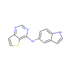 c1nc(Nc2ccc3[nH]ccc3c2)c2sccc2n1 ZINC000012352644