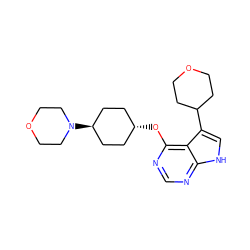 c1nc(O[C@H]2CC[C@H](N3CCOCC3)CC2)c2c(C3CCOCC3)c[nH]c2n1 ZINC001772621017