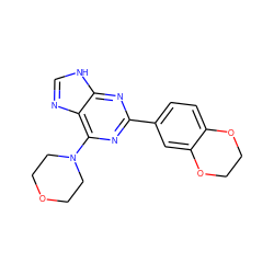 c1nc2c(N3CCOCC3)nc(-c3ccc4c(c3)OCCO4)nc2[nH]1 ZINC000045349426