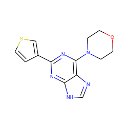 c1nc2c(N3CCOCC3)nc(-c3ccsc3)nc2[nH]1 ZINC000045390091