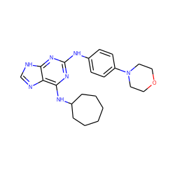 c1nc2c(NC3CCCCCC3)nc(Nc3ccc(N4CCOCC4)cc3)nc2[nH]1 ZINC000013648445