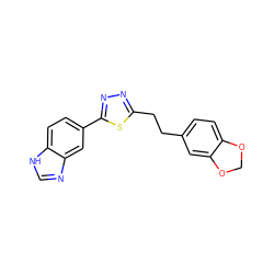 c1nc2cc(-c3nnc(CCc4ccc5c(c4)OCO5)s3)ccc2[nH]1 ZINC000096283011