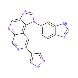 c1nc2ccc(-n3cnc4cnc5cnc(-c6cn[nH]c6)cc5c43)cc2[nH]1 ZINC001772632506