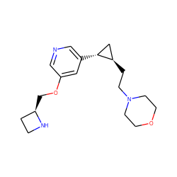 c1ncc([C@@H]2C[C@H]2CCN2CCOCC2)cc1OC[C@@H]1CCN1 ZINC000096915338