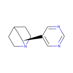 c1ncc([C@@H]2CC3CCN2CC3)cn1 ZINC000071295484