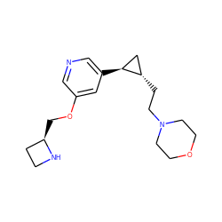 c1ncc([C@H]2C[C@@H]2CCN2CCOCC2)cc1OC[C@@H]1CCN1 ZINC000096915334