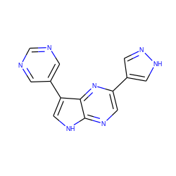 c1ncc(-c2c[nH]c3ncc(-c4cn[nH]c4)nc23)cn1 ZINC000473150909