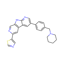 c1ncc(-c2cc3c(cn2)[nH]c2ncc(-c4ccc(CN5CCCCC5)cc4)cc23)s1 ZINC000117449258