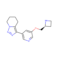 c1ncc(-c2nnn3c2CCCC3)cc1OC[C@@H]1CCN1 ZINC000169353497