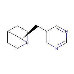 c1ncc(C[C@@H]2CC3CCN2CC3)cn1 ZINC000071296012