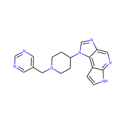 c1ncc(CN2CCC(n3cnc4cnc5[nH]ccc5c43)CC2)cn1 ZINC000095575501