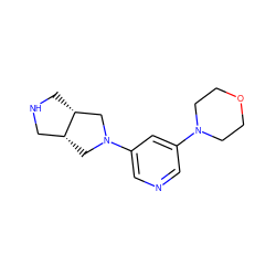 c1ncc(N2C[C@@H]3CNC[C@@H]3C2)cc1N1CCOCC1 ZINC000040977599