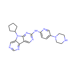 c1ncc2c(n1)c1cnc(Nc3ccc(N4CCNCC4)cn3)nc1n2C1CCCC1 ZINC000117686576