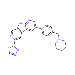 c1nnc(-c2cc3c(cn2)[nH]c2ncc(-c4ccc(CN5CCCCC5)cc4)cc23)o1 ZINC000200095631